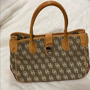 Dooney&Bourke Tan/Beige Monogram Canvas Purse